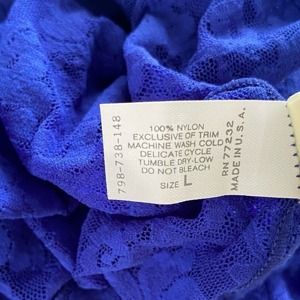 VICTORIA'S SECRET Vintage Lace Camisole Spaghetti Straps Royal Blue Women Size L - Picture 5 of 5